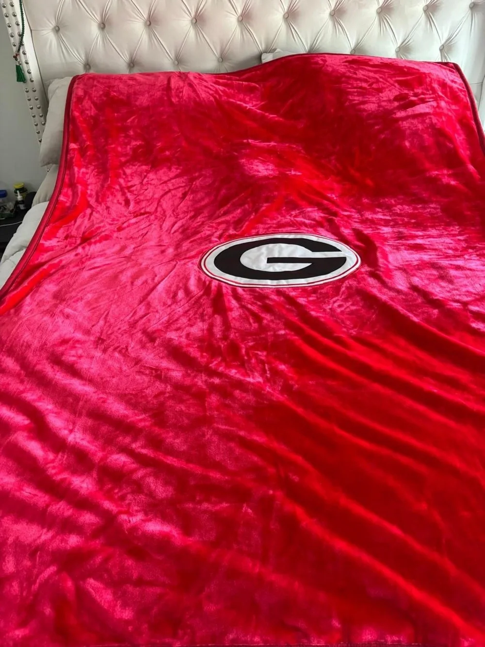Georgia Bulldogs Oversized Plush Throw Blanket Red Large G Logo #T10